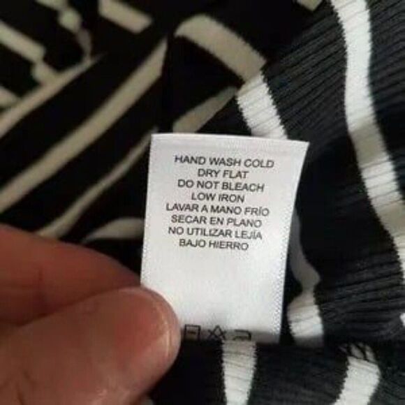 Black & White Small Long Top by Love Culture Juniors Striped Mock Turtle Neck - Picture 7 of 11